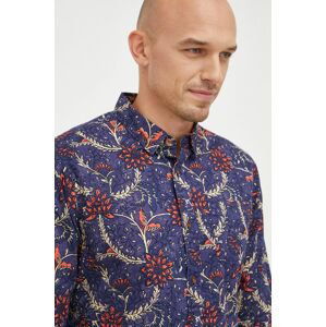 Bavlněné tričko Scotch & Soda tmavomodrá barva, slim, s límečkem button-down