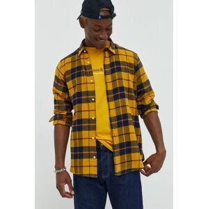 Košile Produkt by Jack & Jones pánská, žlutá barva, regular, s klasickým límcem