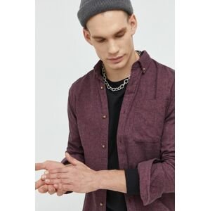 Košile Produkt by Jack & Jones pánská, fialová barva, slim, s límečkem button-down