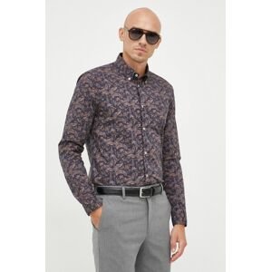 Košile Manuel Ritz pánská, tmavomodrá barva, slim, s límečkem button-down