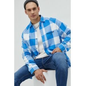 Bavlněné tričko Tommy Jeans relaxed, s klasickým límcem