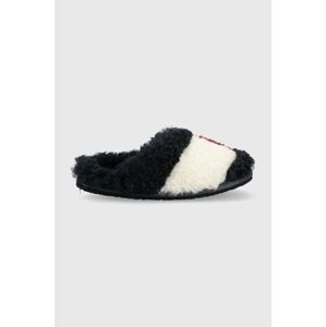 Pantofle Tommy Hilfiger Th Home Slipper Sherpa Fur , tmavomodrá barva