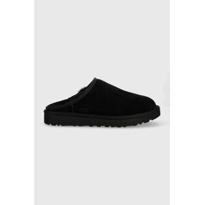 Semišové papuče UGG M Classic Slip-on černá barva, 1129290.BLK-BLK