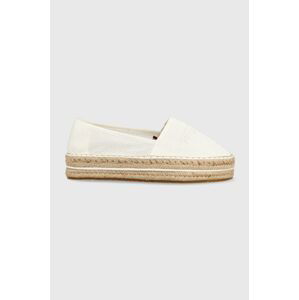 Espadrilky Tommy Hilfiger Th Textured Flatform bílá barva, na platformě