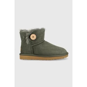 Sněhule UGG W Mini Bailey Button Ii zelená barva