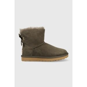 Semišové sněhule UGG Mini Bailey Bow Ii zelená barva