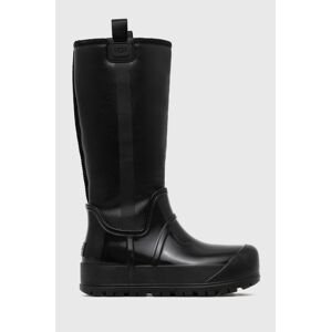 Holínky UGG W Raincloud Tall dámské, černá barva