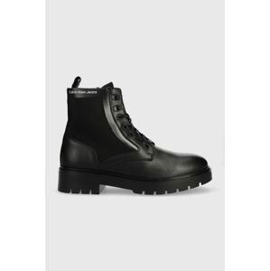 Trapery Calvin Klein Jeans Military Boot pánské, černá barva