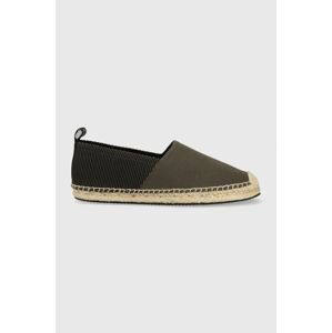 Espadrilky HUGO Sannes Slon zelená barva, 50473957