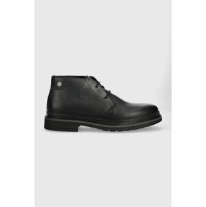 Kožené boty U.S. Polo Assn. Yann pánské, černá barva