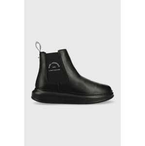Kožené kotníkové boty Karl Lagerfeld KAPRI MENS pánské, černá barva