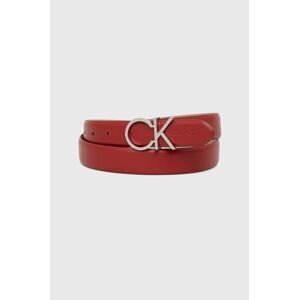 Kožený pásek Calvin Klein dámský, červená barva