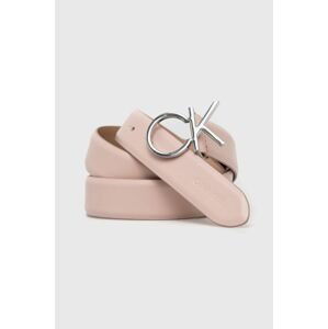 Kožený pásek Calvin Klein dámský, růžová barva