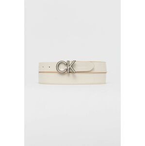Kožený pásek Calvin Klein dámský, béžová barva
