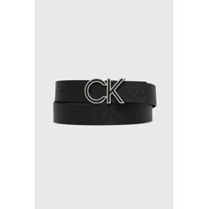 Kožený pásek Calvin Klein pánský, černá barva