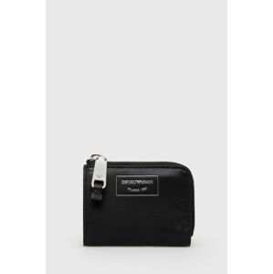 Kožená peněženka Emporio Armani černá barva