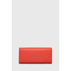 Kožená peněženka Patrizia Pepe červená barva