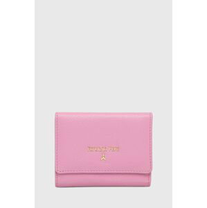 Kožená peněženka Patrizia Pepe růžová barva