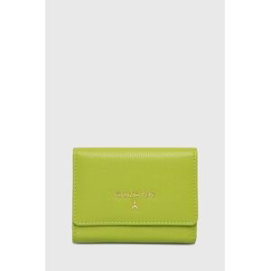 Kožená peněženka Patrizia Pepe zelená barva