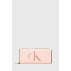 Peněženka Calvin Klein Jeans růžová barva