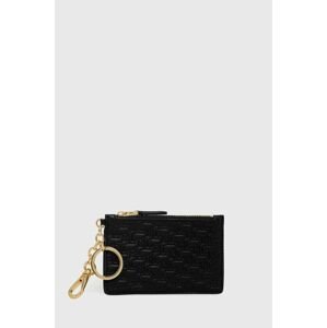 Kožená peněženka Lauren Ralph Lauren černá barva