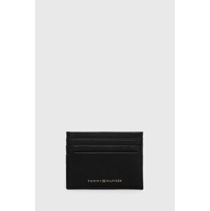 Kožené pouzdro na karty Tommy Hilfiger černá barva