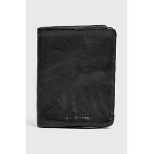 Kožená peněženka AllSaints černá barva