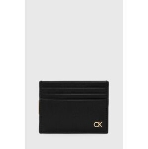Kožené pouzdro na karty Calvin Klein černá barva