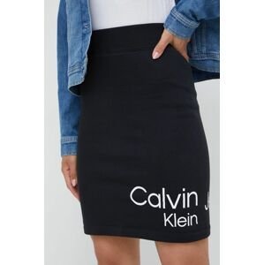 Sukně Calvin Klein Jeans černá barva, mini