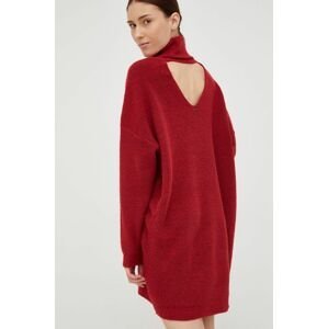 Šaty Billabong červená barva, mini, oversize