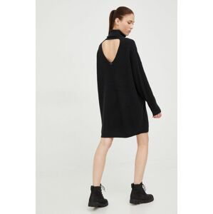 Šaty Billabong černá barva, mini, oversize