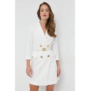 Šaty Elisabetta Franchi bílá barva, mini