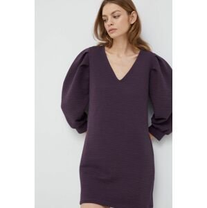 Šaty Sisley fialová barva, mini
