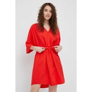 Šaty United Colors of Benetton červená barva, mini