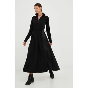 Šaty Deha černá barva, maxi, oversize