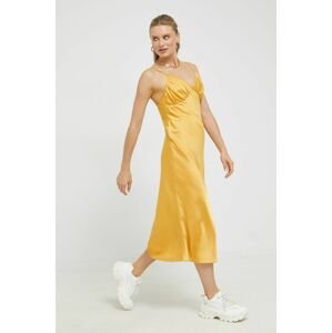 Šaty Abercrombie & Fitch oranžová barva, midi