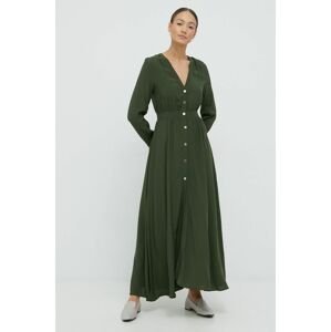 Šaty Sisley zelená barva, maxi