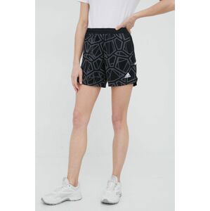 Tréninkové šortky adidas Performance Condivo 22 dámské, černá barva, vzorované, high waist