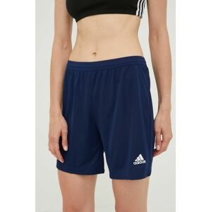 Tréninkové šortky adidas Performance Entrada 22 dámské, tmavomodrá barva, hladké, high waist