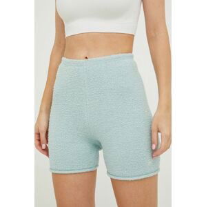 Kraťasy Reebok Classic dámské, tyrkysová barva, hladké, high waist