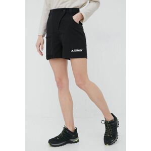 Outdoorové šortky adidas TERREX Zupahike černá barva, high waist