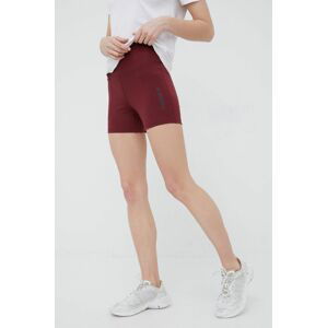 Sportovní šortky adidas TERREX Multi dámské, vínová barva, hladké, high waist