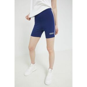 Kraťasy adidas Originals dámské, tmavomodrá barva, s aplikací, high waist