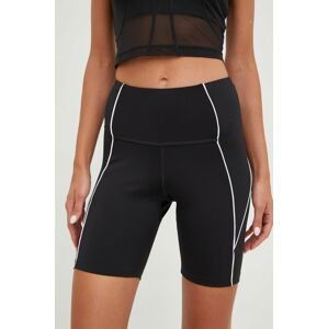 Tréninkové šortky Reebok Workout Ready Poly dámské, černá barva, s aplikací, high waist