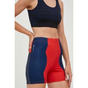 Běžecké šortky adidas Performance Marimekko červená barva, high waist