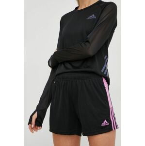 Tréninkové šortky adidas Performance Tiro dámské, černá barva, s potiskem, medium waist