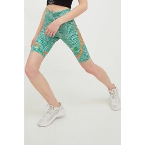 Tréninkové šortky adidas by Stella McCartney Truepurpose dámské, zelená barva, vzorované, high waist