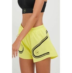 Běžecké šortky adidas by Stella McCartney Truepace žlutá barva, s potiskem, medium waist