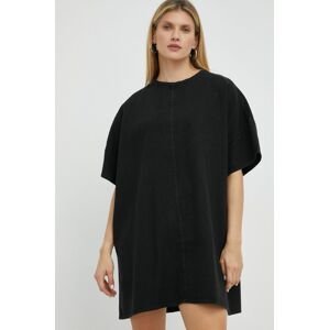 Džínové šaty Wrangler černá barva, mini, oversize