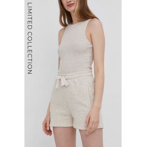 Kraťasy Answear Lab ECO dámské, béžová barva, hladké, high waist